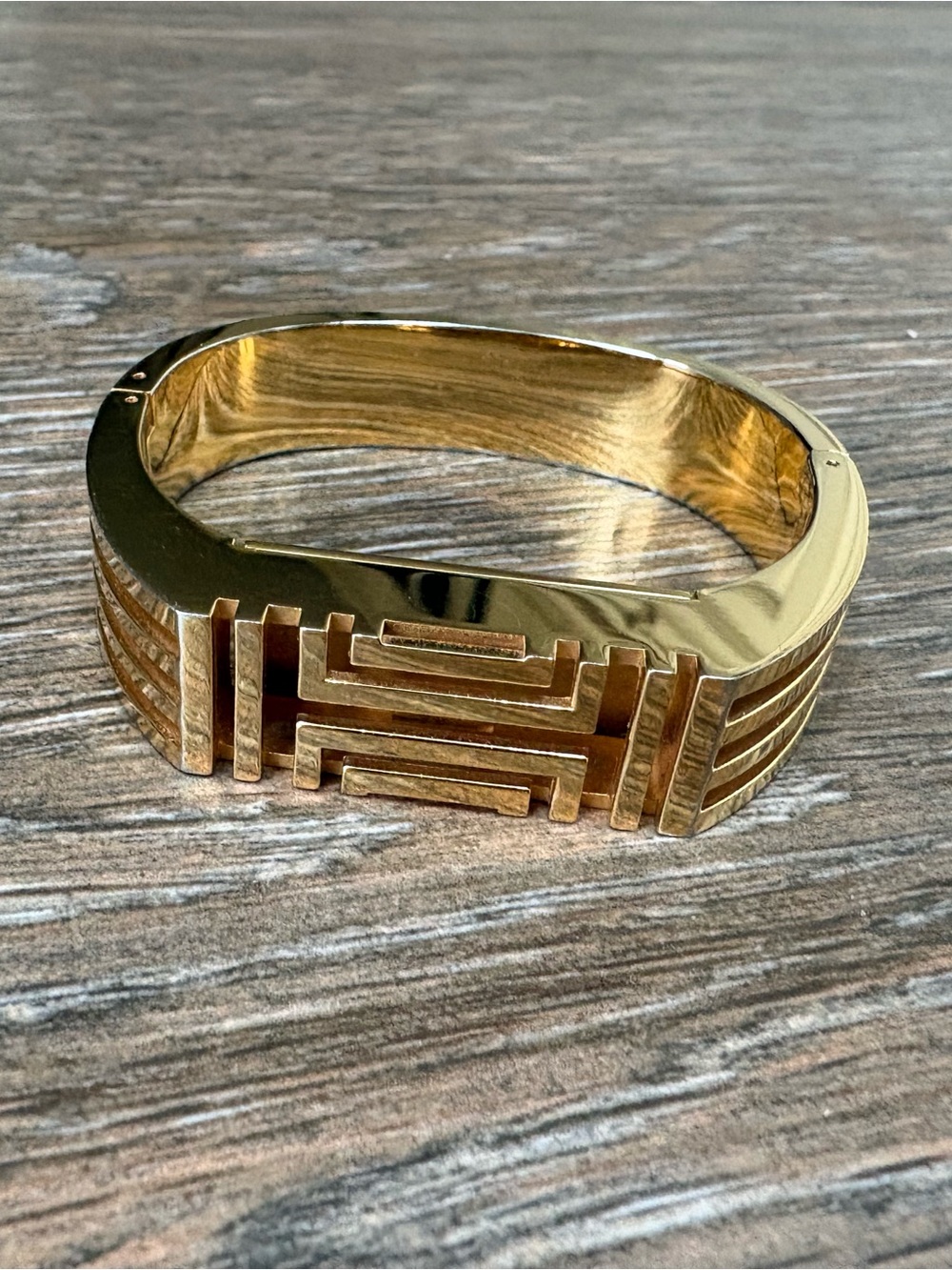 Tory Burch Gold Toned Hinged FitBit Bangle Bracelet